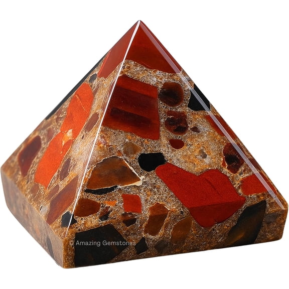 Spotted Jasper Pyramid Crystal Healing Stones - 2" Inch