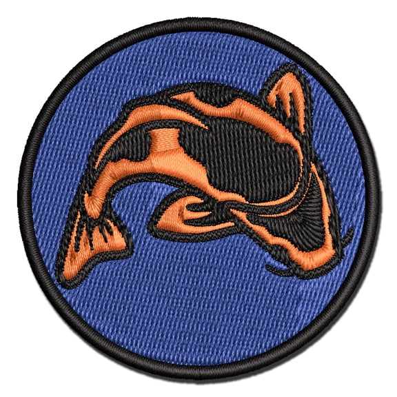 Spotted Koi Fish Applique Multi-Color Embroidered Hook & Loop Patch - 3.5 Inch Large