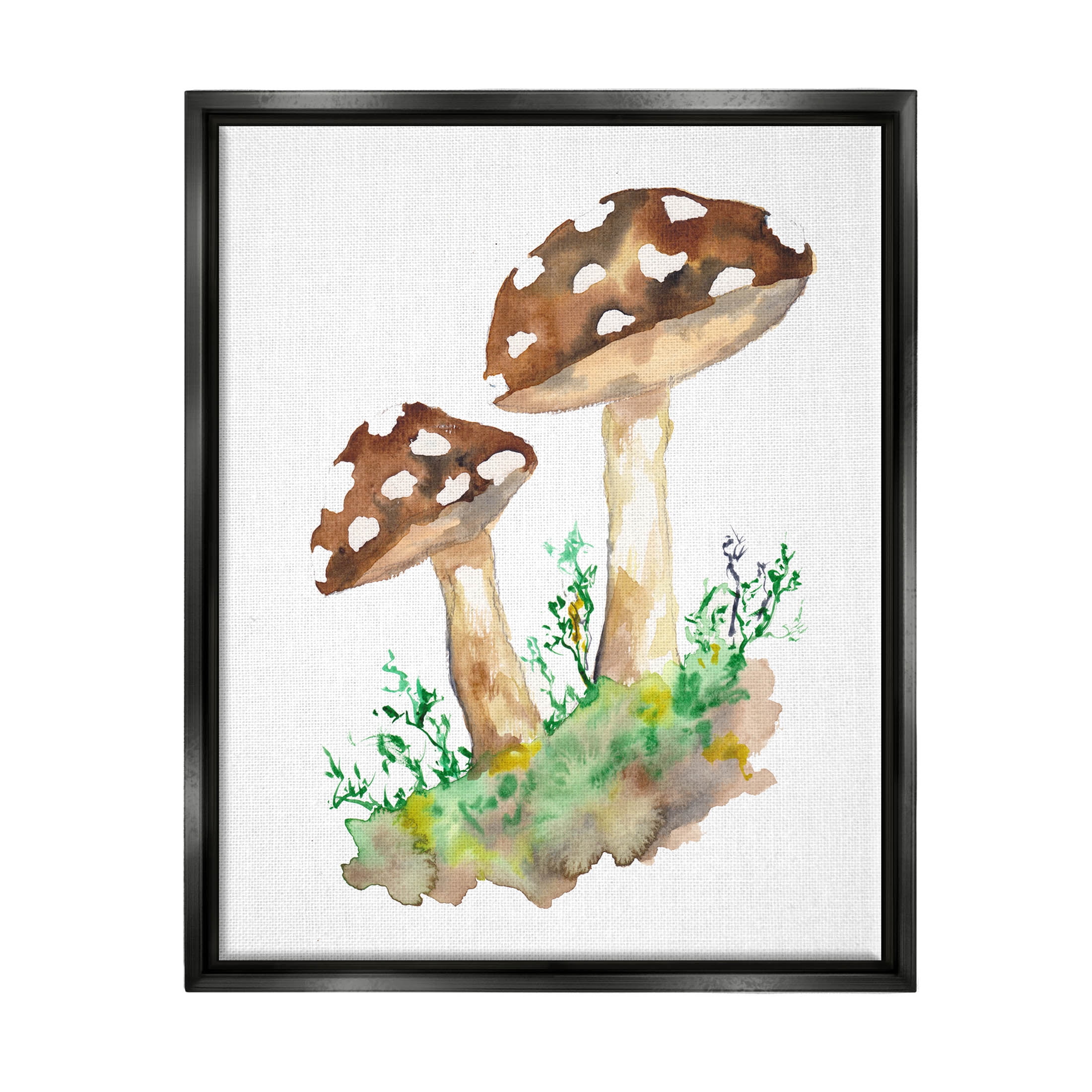 Spotted Mushroom Forest Plant Botanical & Floral Graphic Art Jet Black Framed Art Print Wall Art