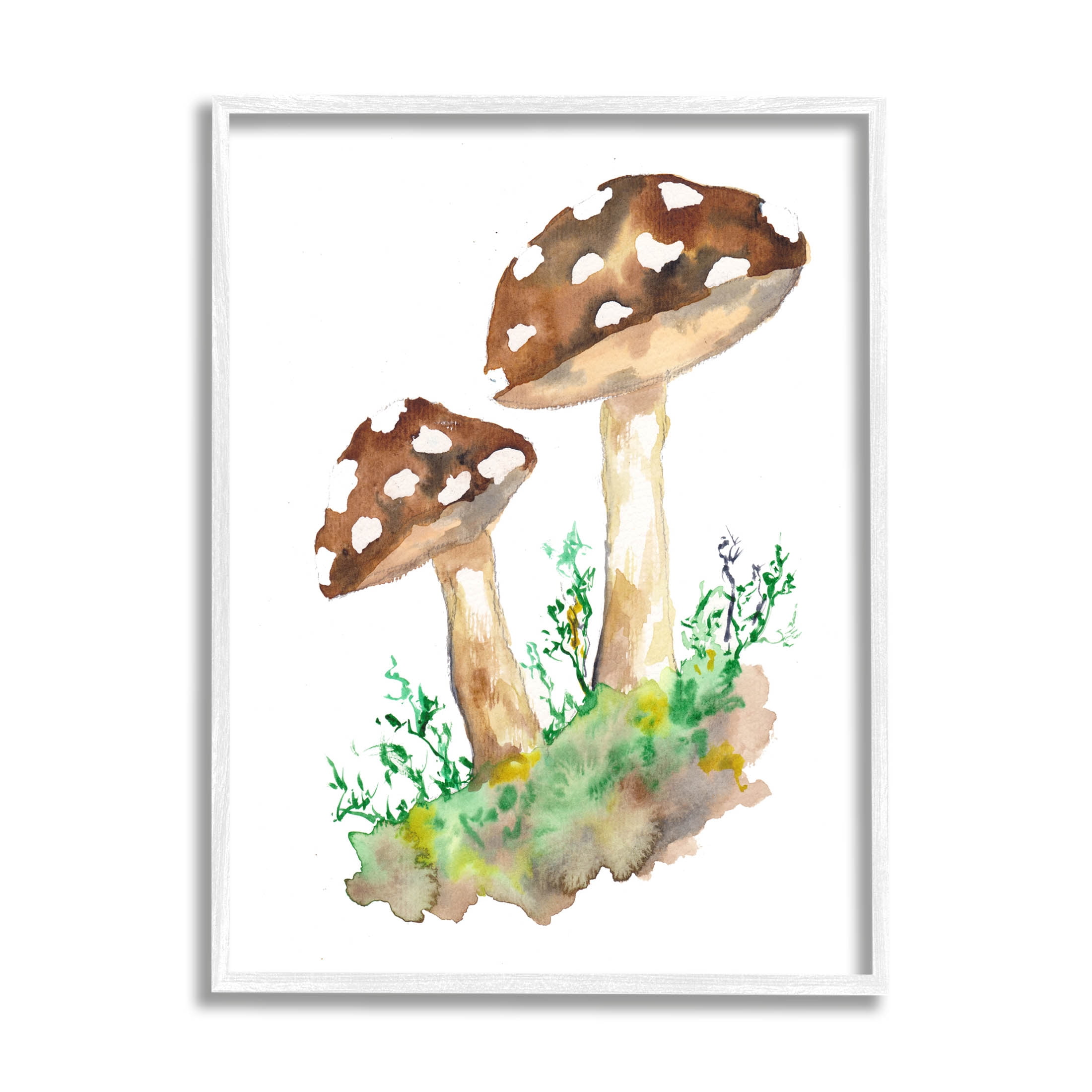 Spotted Mushroom Forest Plant Botanical & Floral Graphic Art White Framed Art Print Wall Art