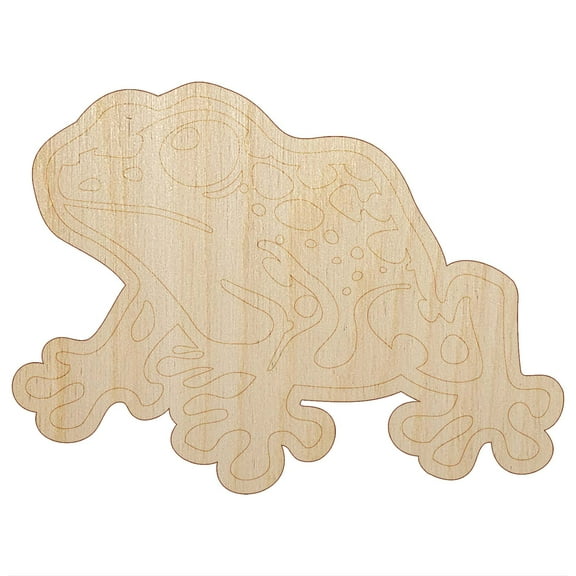 Spotted Poison Dart Frog Wood Shape Unfinished Piece Cutout Craft DIY Projects - 6.25 Inch Size - 1/4 Inch Thick