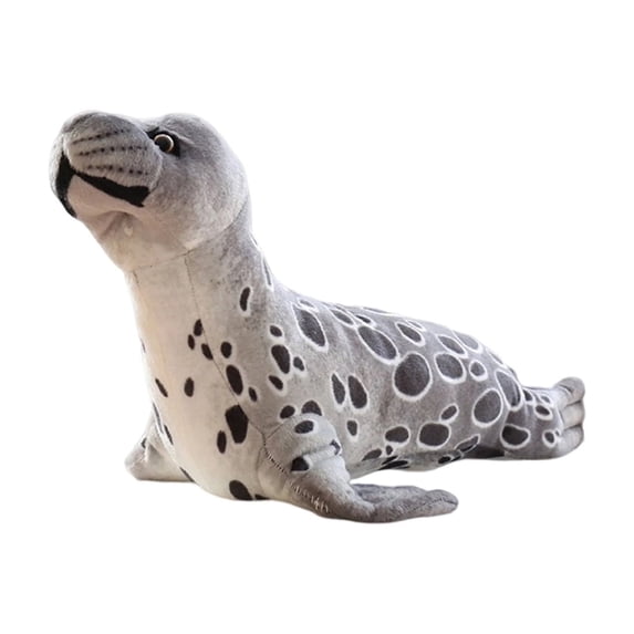 Spotted Seal Plush Toy, Realistic Soft Stuffed Ocean Animal, 1 Piece Cuddly Seal Stuffed Doll, Suitable for Kids Toddlers Themed Party Decoration Birthday Gift Nursery Room Decor