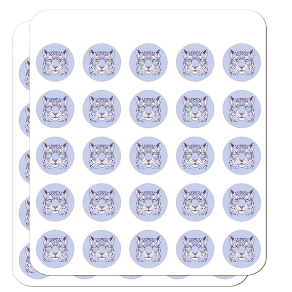 Spotted Snow Leopard Face Planner Calendar Scrapbooking Crafting Stickers