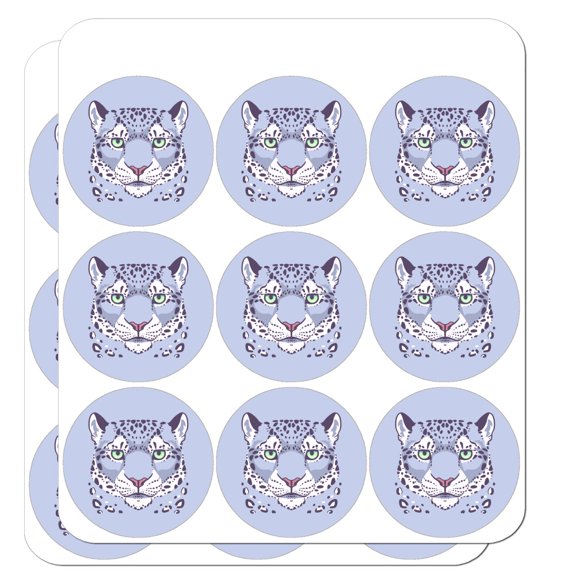Spotted Snow Leopard Face Planner Calendar Scrapbooking Crafting Stickers