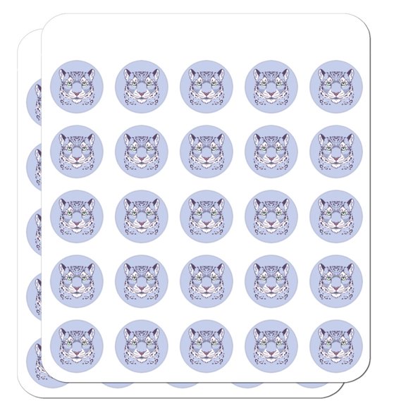 Spotted Snow Leopard Face Planner Calendar Scrapbooking Crafting Stickers