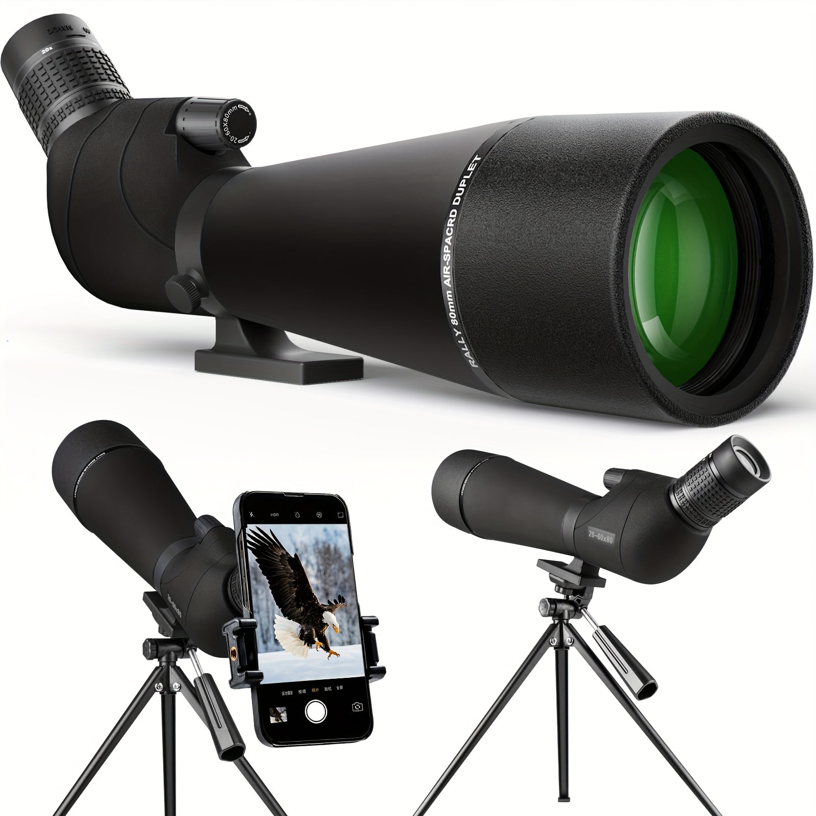 Spotting Scopes, 20-60X80 HD Spotter Scope With Tripod Carrying Bag ...