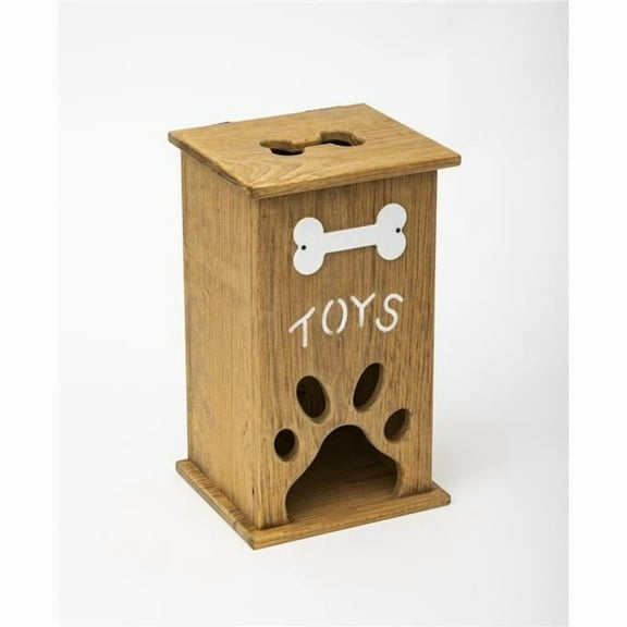 Spotts Dog Feeders 120ST Pine Wood Pet Toy Tower Box, Medium Walnut Finish