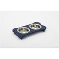 thumbnail image 1 of Spotts Dog Feeders 95LPDPPTB 1 Pint 2.25 in. Low High Double Poly Wood Dog Bowl with 2 Stainless Steel Bowls, Patriot Blue, 1 of 1