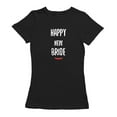 thumbnail image 1 of Spouses Day Happy New Bride Pearls Matching Couple Women Black T-Shirt, Female x-Large, 1 of 2