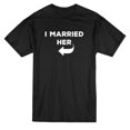 thumbnail image 1 of Spouses Day I Married Her Matching Couple Graphic Men Black T-Shirt, Male Large, 1 of 2