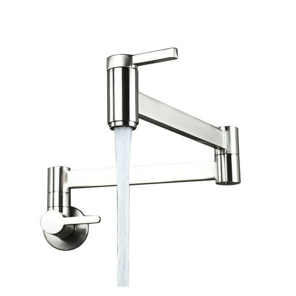 Spout Folding Arm Tap Sink Modern Basin Kitchen Faucet Splash Proof Easy Install Pot Filler Bathroom Double Switch Wall Mount ,Easy DIY Installation