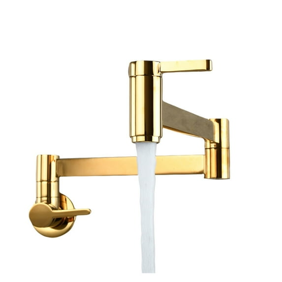 Spout Folding Arm Tap Sink Modern Basin Kitchen Faucet Splash Proof Easy Install Pot Filler Bathroom Double Switch Wall Mount ,Easy to Use