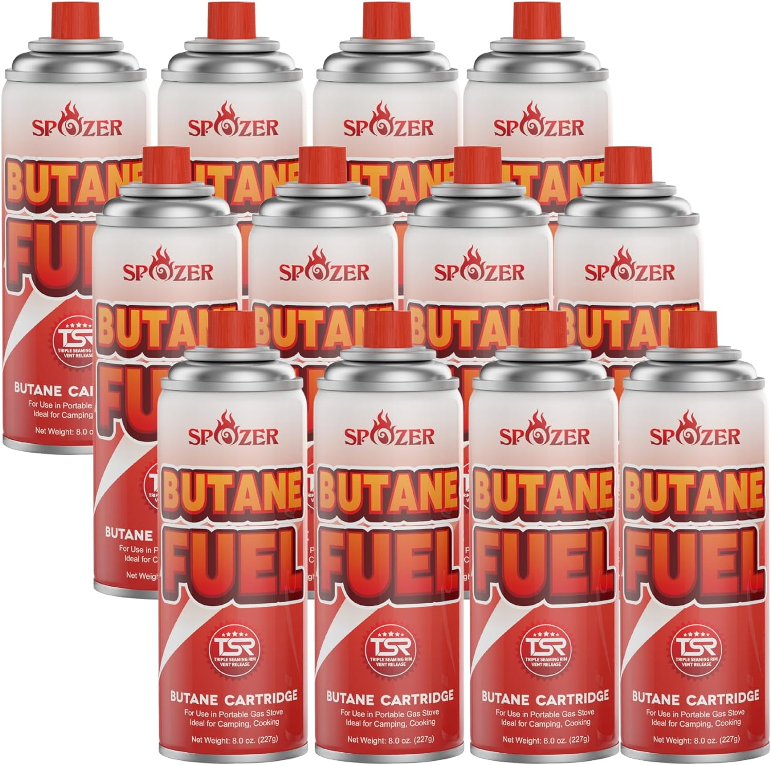 Spozer 12 Butane Fuel Canister for Camping Stoves