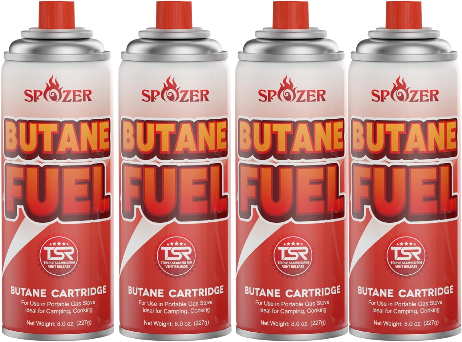 GasOne High Performance Isobutane Camping Fuel (100g, 4 Pack)