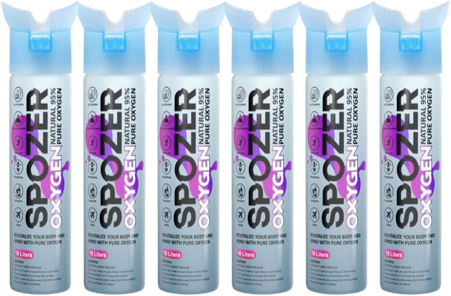Spozer Oxygen 10L Natural Ultra-Purity Portable and Reliable Cylinder (6 Packs)