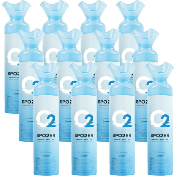 Spozer Oxygen Supplemental Oxygen Natural Large 10 Liter, 12 Packs