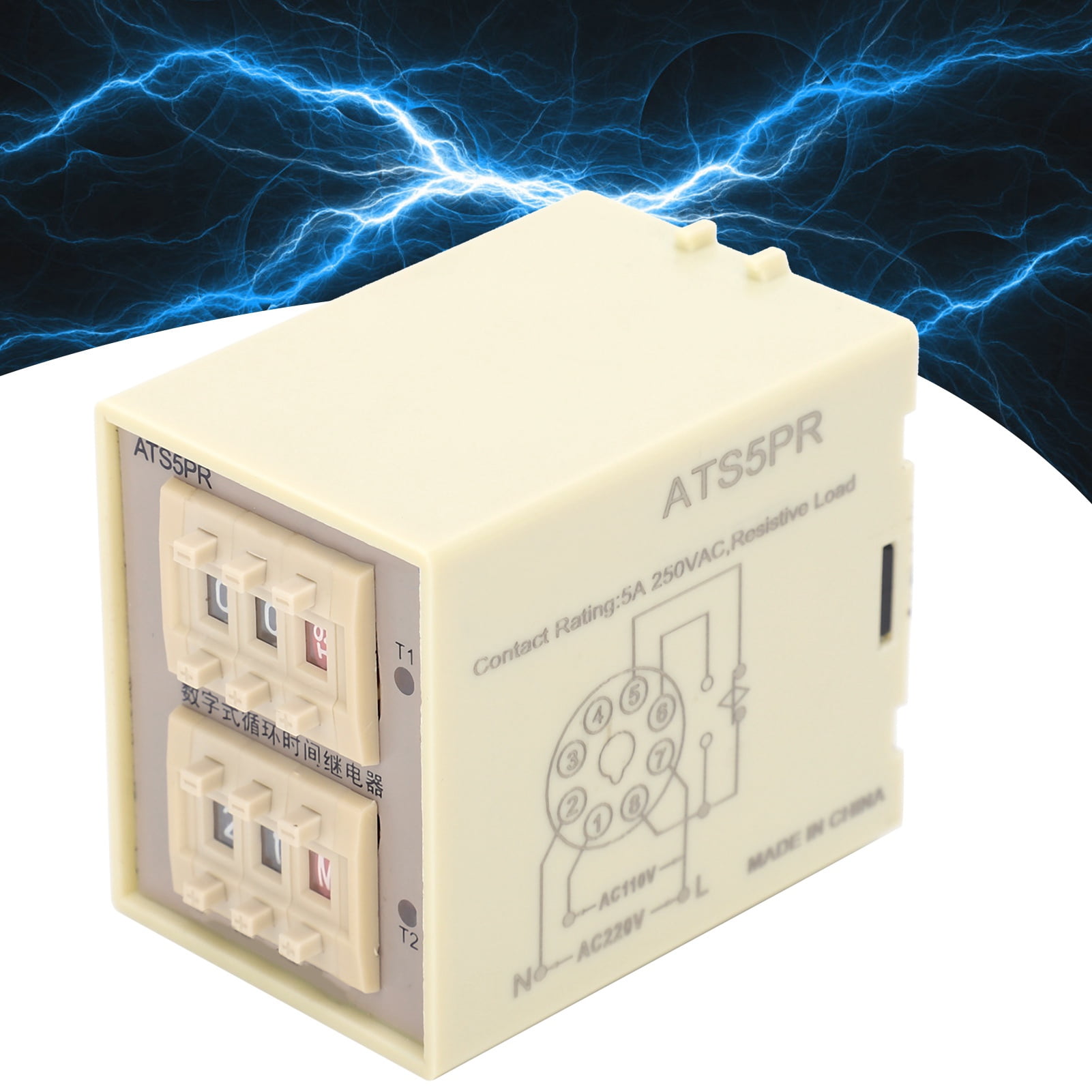 Spptty ATS5P‑R Digital Display Time Relay Flexible Adjustment Cycle Delay Time Relay Module