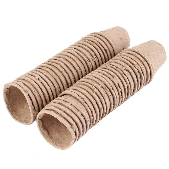 Spptty Compostable Planting Pots,Peat Pots,50Pcs 6x6CM Round Degradable Paper Pulp Peat Pots Plant Nursery Cup Use For Gardening