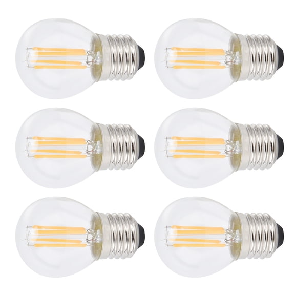 Spptty G45 E27 Bulb,6Pcs Dimmable LED Lamp Bulbs G45 E27 4W Transparent Filament Bulbs for Home Lighting Warm Light 110V