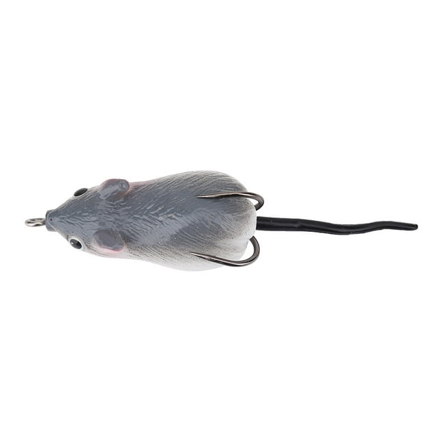 Spptty Herwey Mouse Lure, Soft Bait Lure,Artificial Bait Mouse Shape Soft Fishing Lures Dual Hooks Tackle Accessory
