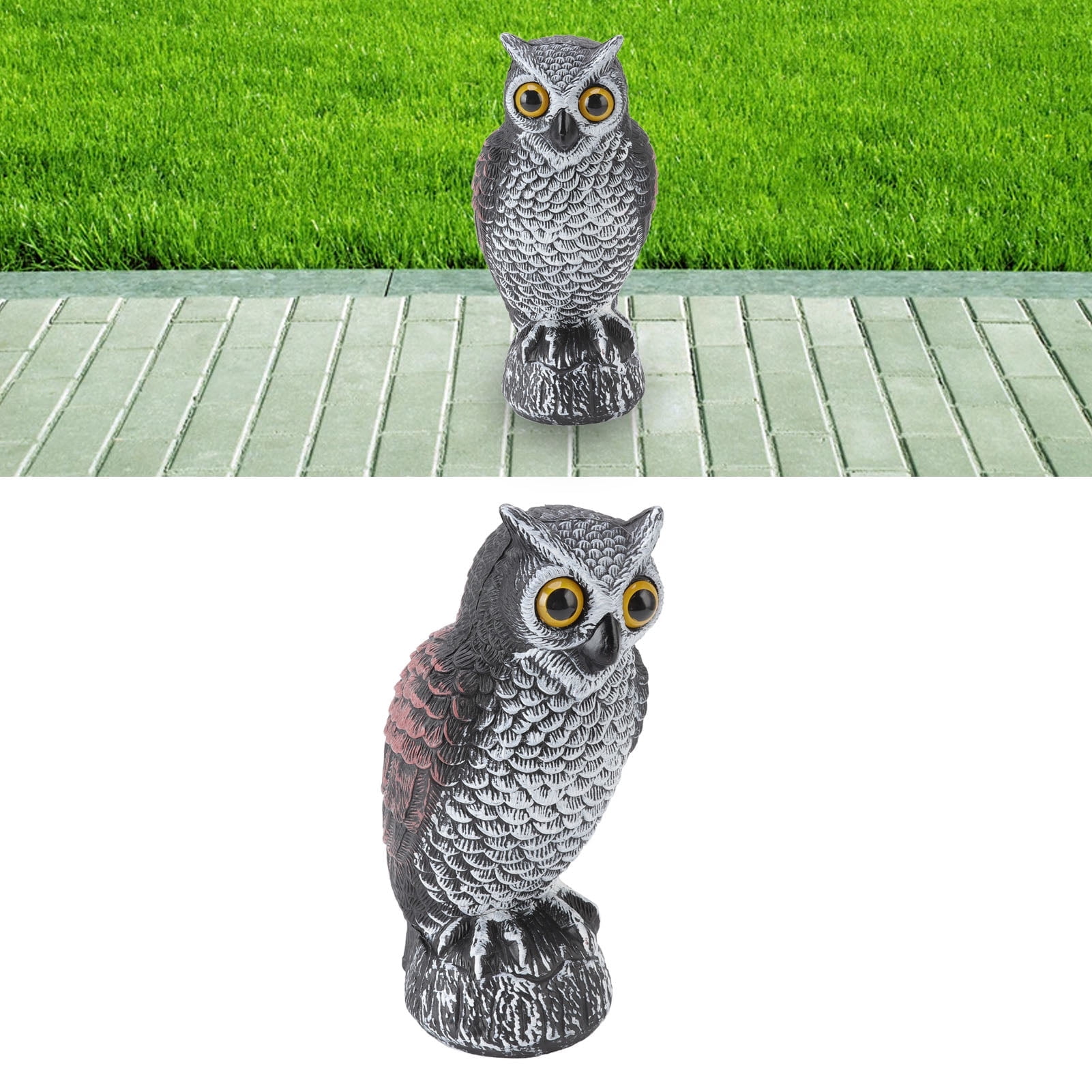 Spptty Plastic Owl,Bird Owl Decoy,Owl Bird Deterrent Garden Plastic