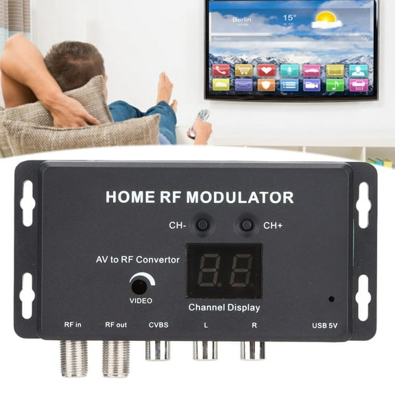 Spptty UHF Modulator Audio And Video To RF Channel Home RF Modulator For DVD Players Games Digital Equipment.,Audio And Video To RF UHF Modulator,TV Modulator