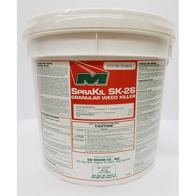 SpraKil SK-26 Grass and Weed Killer, 40 LB Pail Granular Soil Sterilant ...