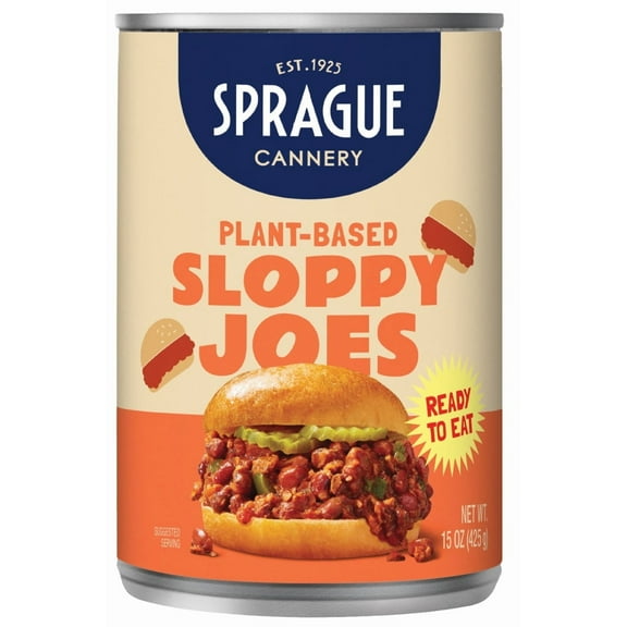 Sprague Foods Brand - Vegan Sloppy Joes, Just Heat and Eat, Preservative Free, Easy Open 15oz Can