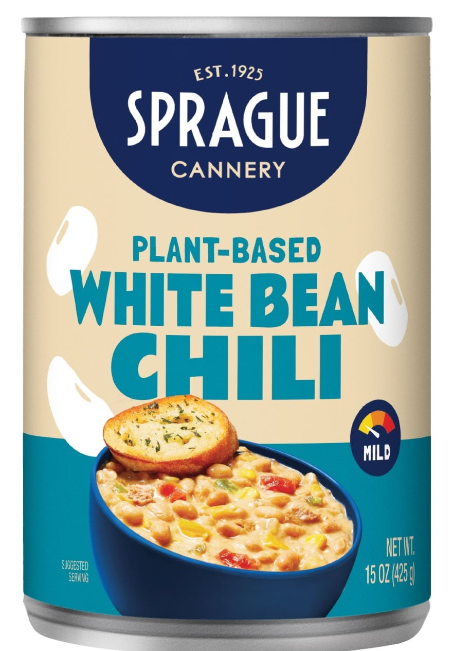 Sprague Foods' White Bean Chili, Easy Open 15 oz. Can, Vegan