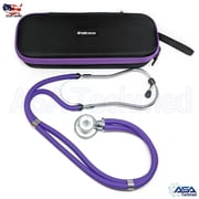 ASA TECHMED Sprague Rappaport Dual Head Stethoscope + Storage Case Kit, Adult Lightweight Diagnostic Tool, Purple, 1 Count