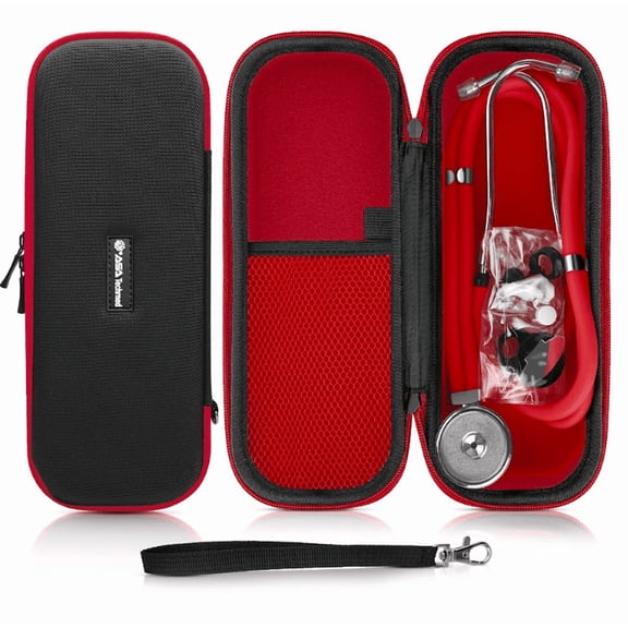 ASA TECHMED Sprague Rappaport Dual Head Stethoscope with Lightweight Case, Adult Medical Diagnostic Accessory, Pink, 1 Pack