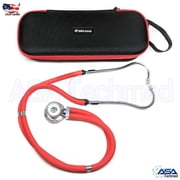 ASA TECHMED Sprague Rappaport Dual Head Stethoscope with Lightweight Case, Adult Medical Diagnostic Accessory, Pink, 1 Pack