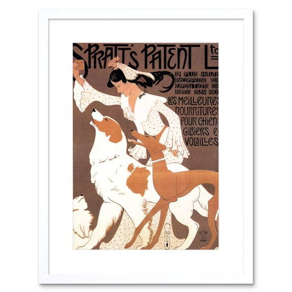 Spratt's Pet Food Dogs French Artwork Framed Wall Art Print 9X7 Inch