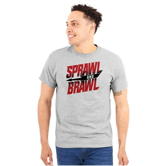 Sprawl and Brawl Muay Thai Fight Plus Size Crewneck Graphic Tee Shirt Brisco Brands 2X