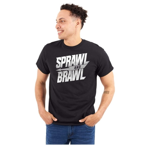 Sprawl and Brawl Muay Thai Fight Plus Size Crewneck Graphic Tee Shirt Brisco Brands 2X