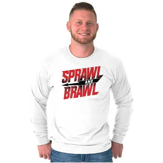 Sprawl and Brawl Muay Thai Fight Plus Size Long Sleeve Graphic Tee Shirt Brisco Brands 2X