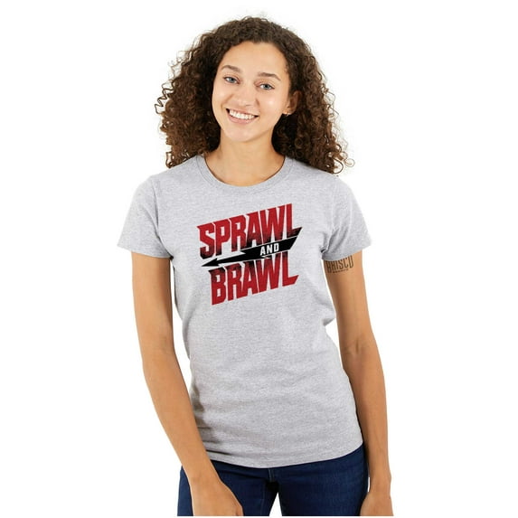 Sprawl and Brawl Muay Thai Fight Womens Slim Fit Graphic Tee Brisco Brands L
