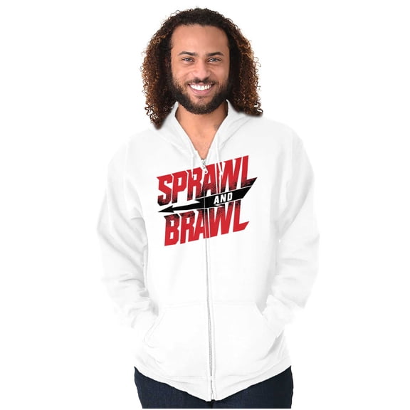 Sprawl and Brawl Muay Thai Fight Zip Up Hoodie Men's Women's Brisco Brands S