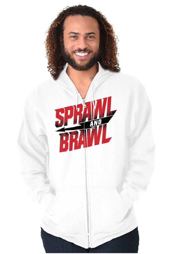 Sprawl and Brawl Muay Thai Fight Zip Up Hoodie Men's Women's Brisco Brands S