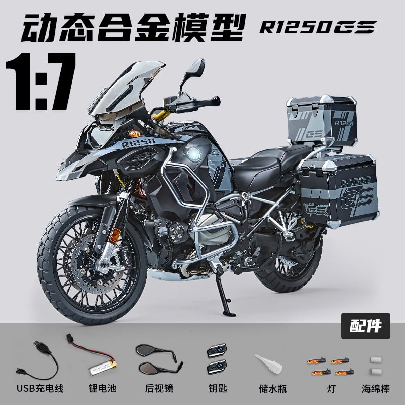 Spray 1:6 BMW R1250 GS ADV Alloy Super Motorcycle Model Diecast Toy Vehicle Boyfriend Holiday Gift Collection Miniature Voiture