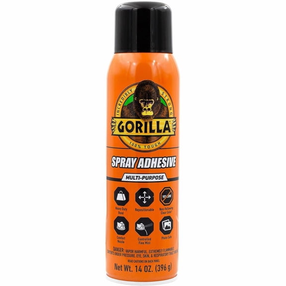 Gorilla Spray Adhesive - 14 oz - 1 Each - Clear | Bundle of 2 Each