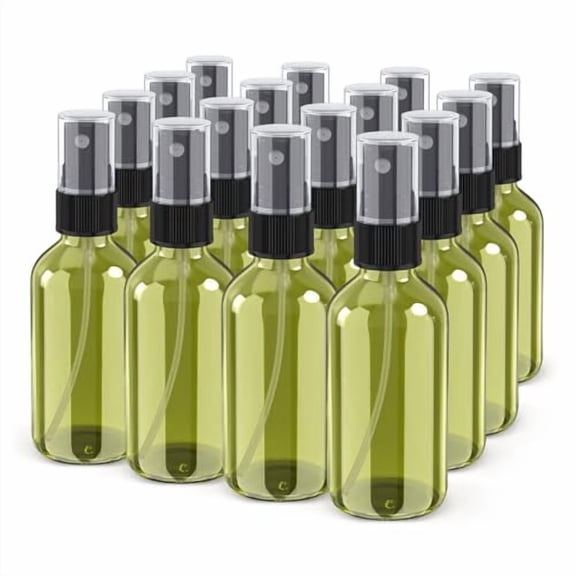 Spray Bottle, 2 oz Fine Mist Glass Spray Bottles, Little Refillable Liquid Containers for Watering Flowers Cleaning (16 Pack Olive Green)