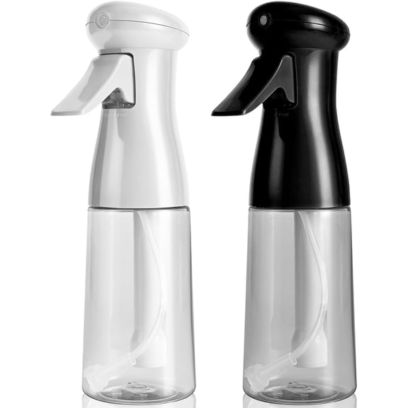 Spray Bottle For Hair, Continuous Mister Empty Spray Bottles, Ultra Fine Mist Water Sprayer for Hairstyling, Cleaning, Plants, Pets, Barbers, Salons, Essential Oil Scents - 2 Pack 6.8 OZ
