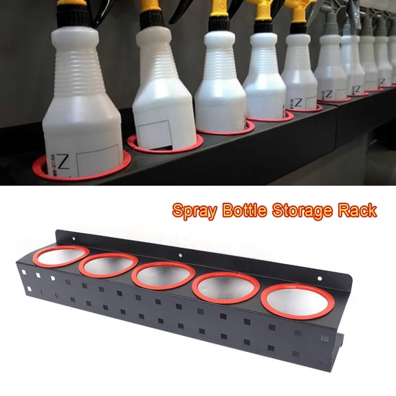 Spray Bottle Holder Aerosol Can Storage Rack Wall Mounted 33.07lbs Capacity 23.6*4.7in for Storage Van Garage