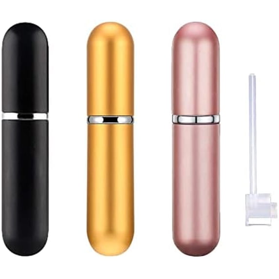 Spray Bottle Pink Black Yellow Bottle Travel Refillable, Portable Mini Refillable Atomizer 5ml, Little Perfume Spray Bottles, Small Perfume Bottles With 1 Flat Tool (3+1 Pack)