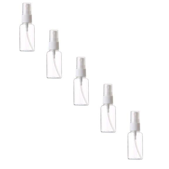 Spray Bottles 5 Pcs 30ml/1oz Clear Plastic Empty Refillable Mini Spritzer for Travel, Cleaning, Gardening, Skin Care Atomizer for Essential Oils, Perfume, Clear