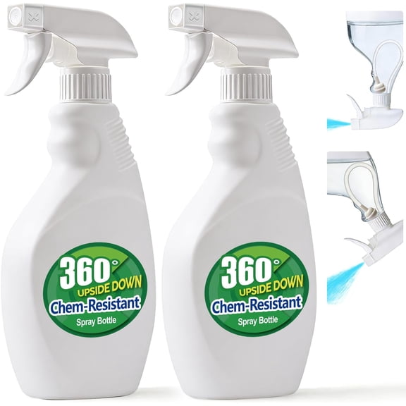 Spray Bottles for Cleaning, 16 OZ Empty Spray Bottles Heavy Duty, Plastic Spray Bottles for Cleaning Solutions, Cleaning Spray Bottle for Household Cleaning Bleach, Industrial Chemical (2 Pack)