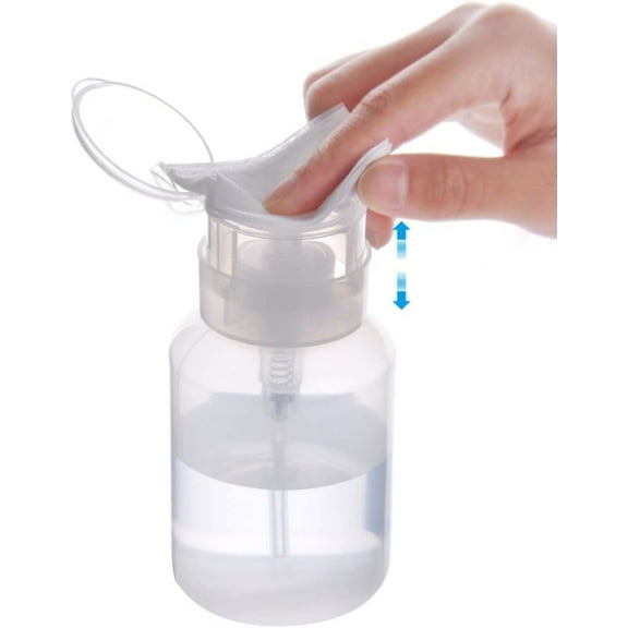 Spray Bottles Clear Bottle 1 PCS Push Down Empty Lockable Pump Dispenser Bottle for Nail Polish Makeup Remover 200ml Plastic Biutee