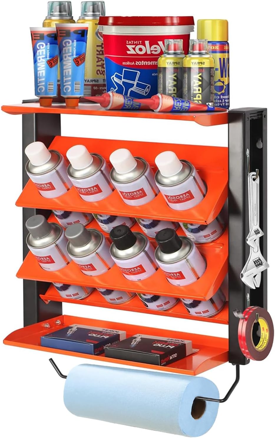 Spray Can Holder, Lube Can Wall Mount Storage Rack Heavy Duty Paint