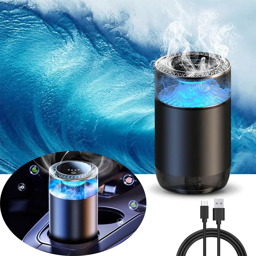 Spray Car Viewing Aromatherapy Diffuser, Spray Car Viewing Aromatherapy Diffuser, Long-Lasting Air Freshener Diffuser, Rechargeable Smart Auto On/Off Intelligent Car Diffuser(Holiday Sea Breeze)